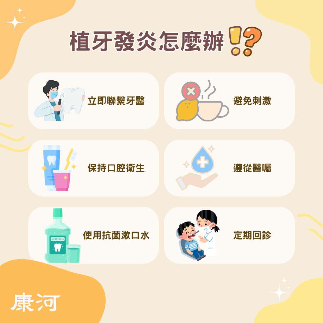 植體周圍炎:植牙後的隱形殺手,不可輕忽的風險 3 植牙發炎怎麼辦