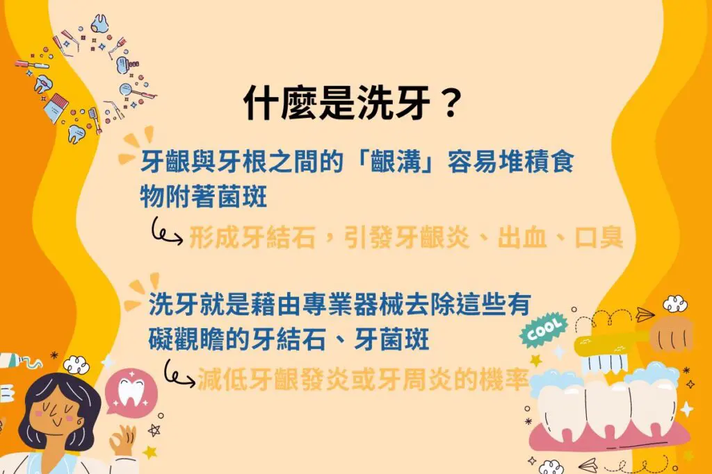 台北牙醫|多久洗一次牙? 牙醫:這些人須常洗 1 洗牙就是藉由專業器械去除這些有礙觀瞻的牙結石、牙菌斑,減低牙齦發炎或牙周炎的機率